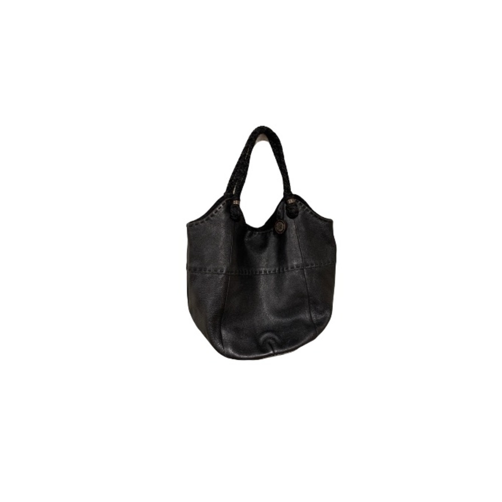 The Sak Black Pebbled Leather Hobo Purse with Rope Handles